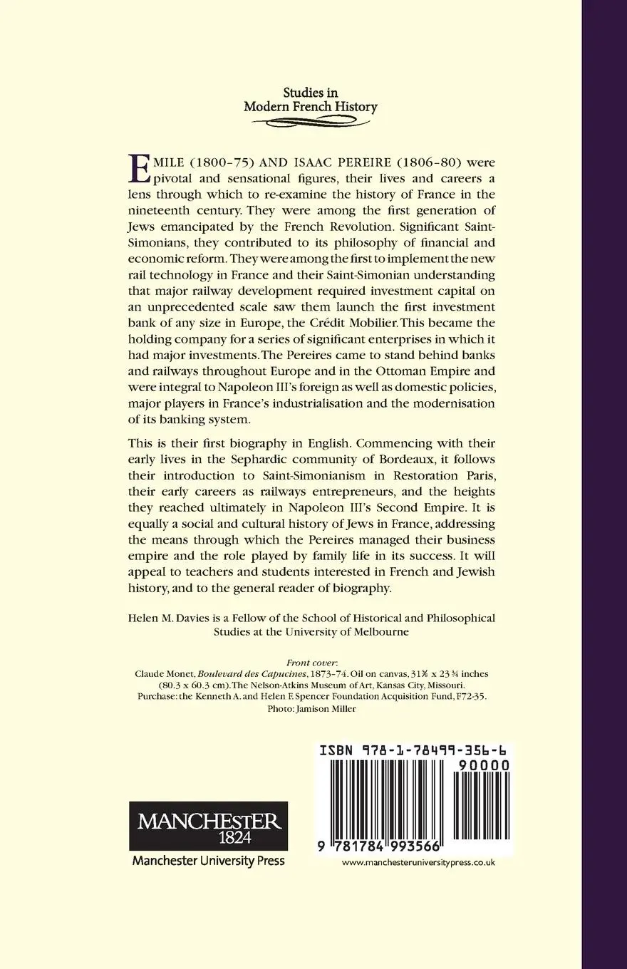 Rückseite: 9781784993566 | Emile and Isaac Pereire | Helen M. Davies | Taschenbuch | Englisch