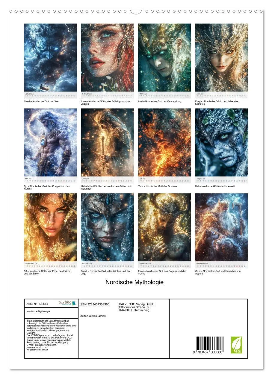 Bild: 9783457303566 | Nordische Mythologie (hochwertiger Premium Wandkalender 2026 DIN A2...