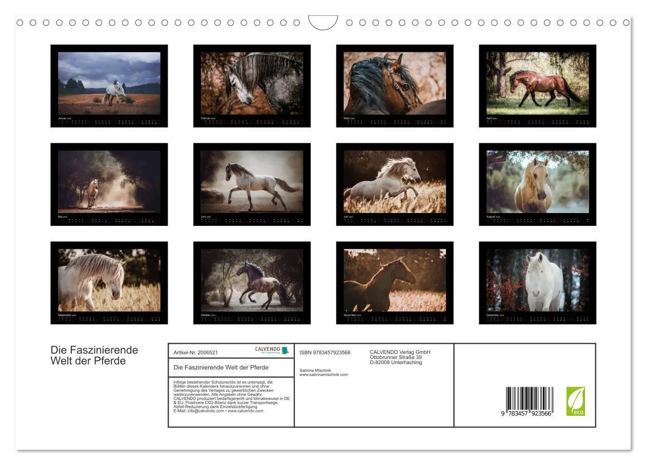 Bild: 9783457923566 | Die Faszinierende Welt der Pferde (Wandkalender 2026 DIN A3 quer),...