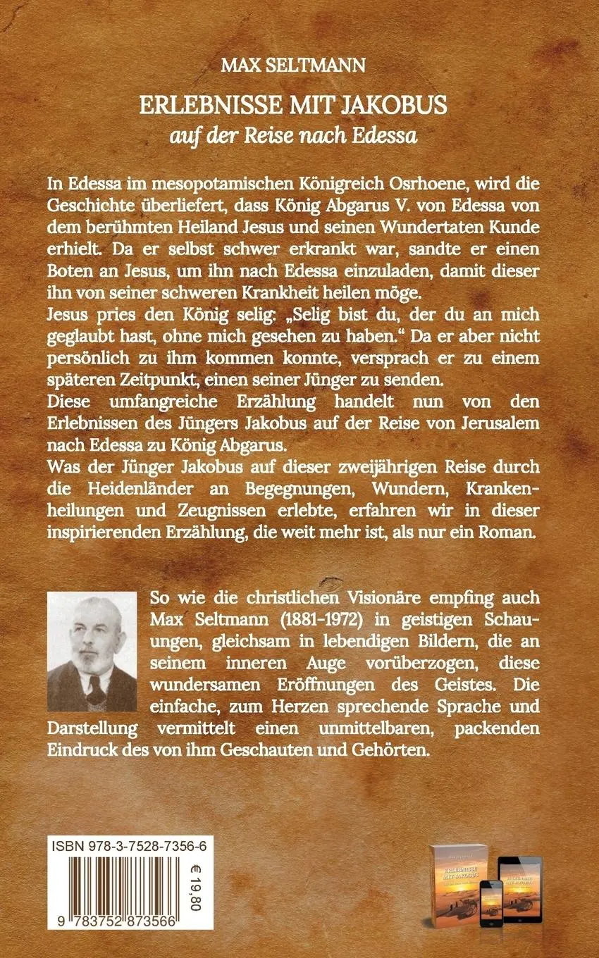 Rückseite: 9783752873566 | Erlebnisse mit Jakobus | auf der Reise nach Edessa | Max Seltmann