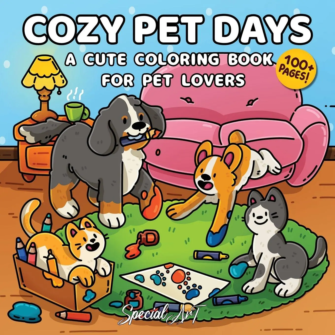 Cover: 9791255533566 | Cozy Pet Days | A Cute Coloring Book for Dog and Cat Lovers | Art