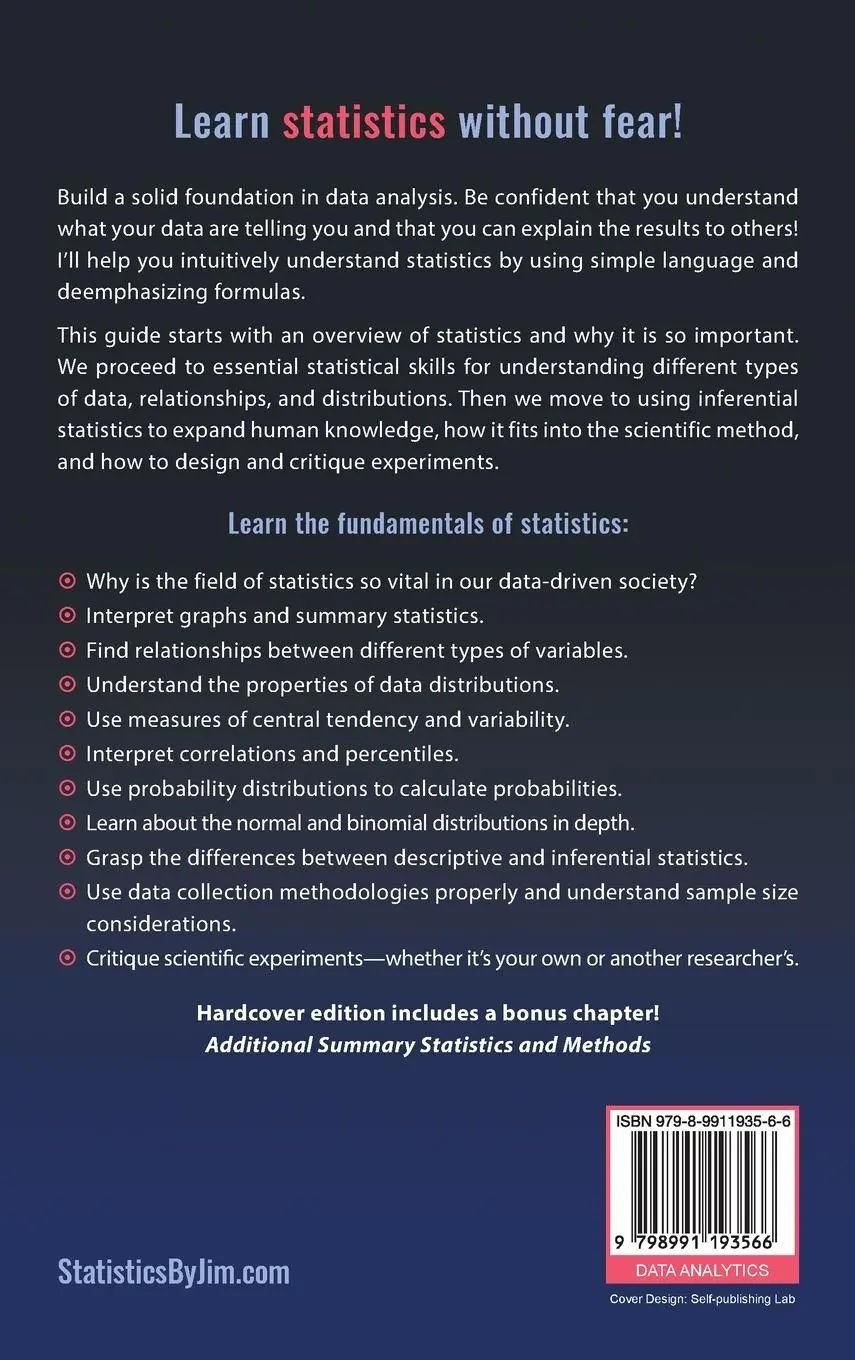 Rückseite: 9798991193566 | Introduction to Statistics | Jim Frost | Buch | Englisch | 2024