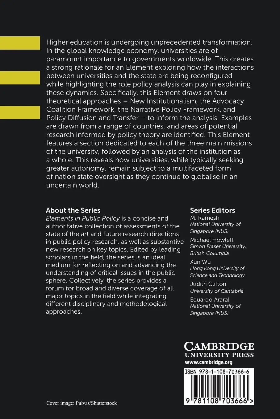 Rückseite: 9781108703666 | Public Policy and Universities | Andrew Gunn (u. a.) | Taschenbuch