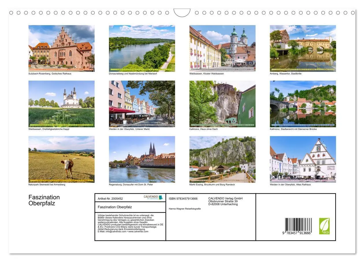 Bild: 9783457913666 | Faszination Oberpfalz (Wandkalender 2026 DIN A3 quer), CALVENDO...