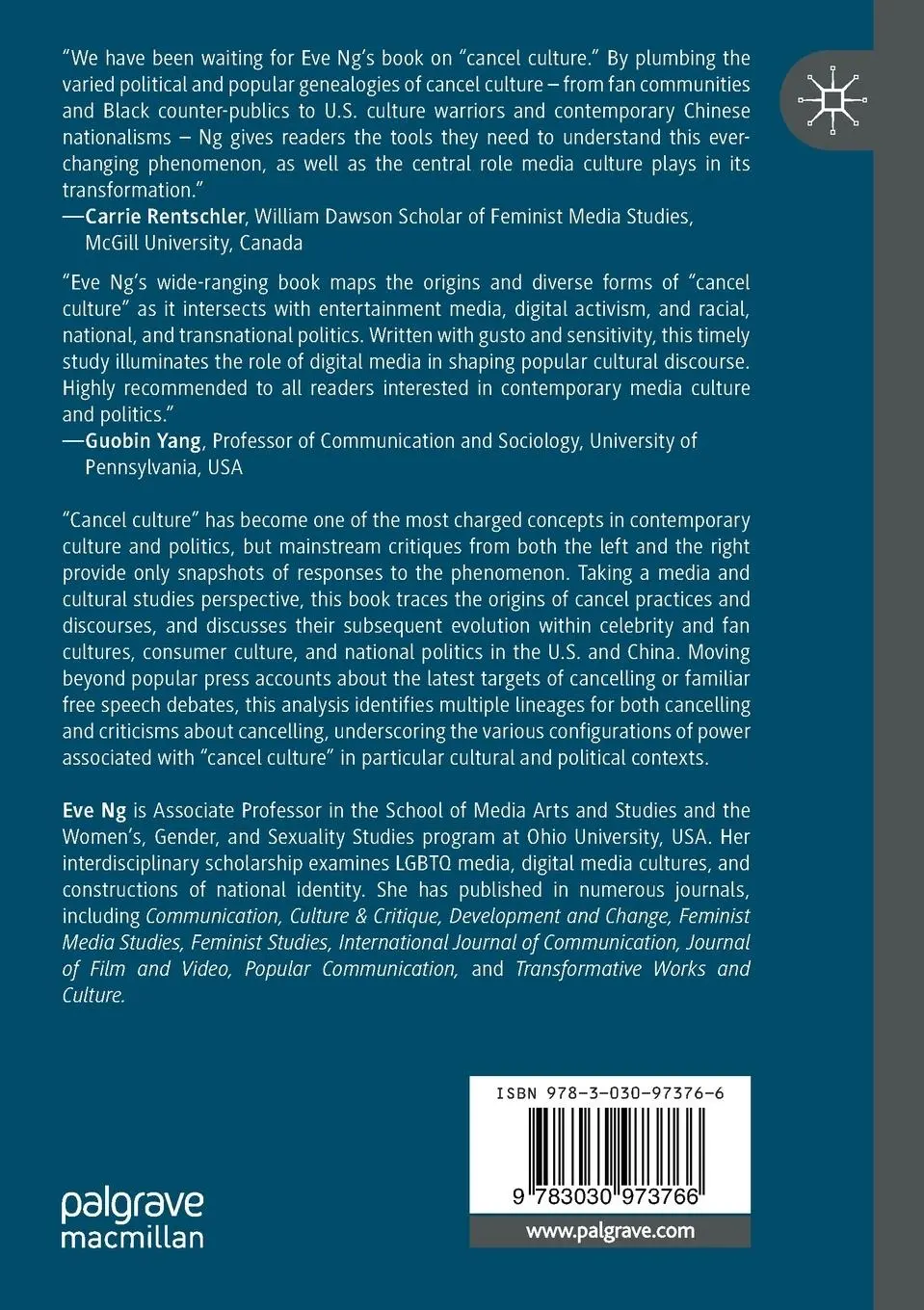 Rückseite: 9783030973766 | Cancel Culture | A Critical Analysis | Eve Ng | Taschenbuch | ix