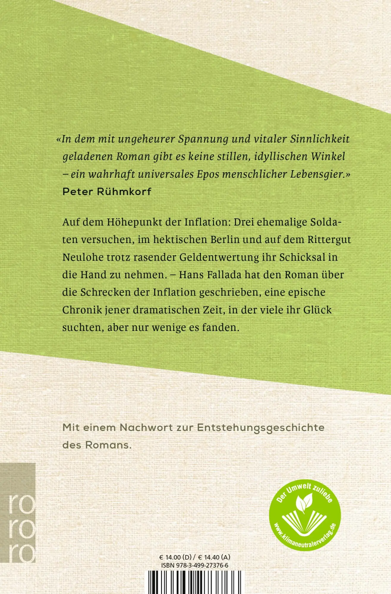 Rückseite: 9783499273766 | Wolf unter Wölfen | Hans Fallada | Taschenbuch | 1344 S. | Deutsch