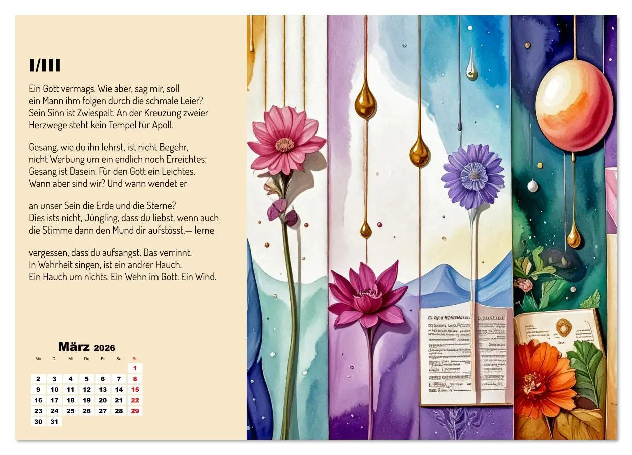 Bild: 9783516613766 | Orpheus' Leier (Wandkalender 2026 DIN A4 quer), CALVENDO...