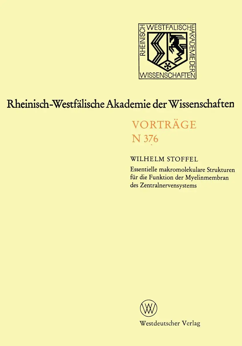 Rheinisch-Westfälische Akademie der Wissenschaften: Natur-, Ingenieur- und Wirtschaftswissenschaften Vorträge · N 376