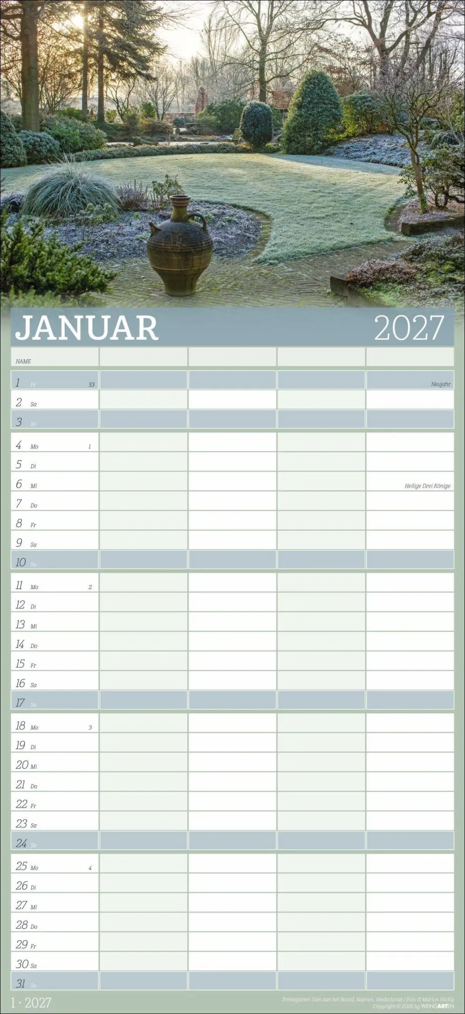 Bild: 9783839903766 | Garten Familienplaner 2027 | Marion Nickig | Kalender | Spiralbindung