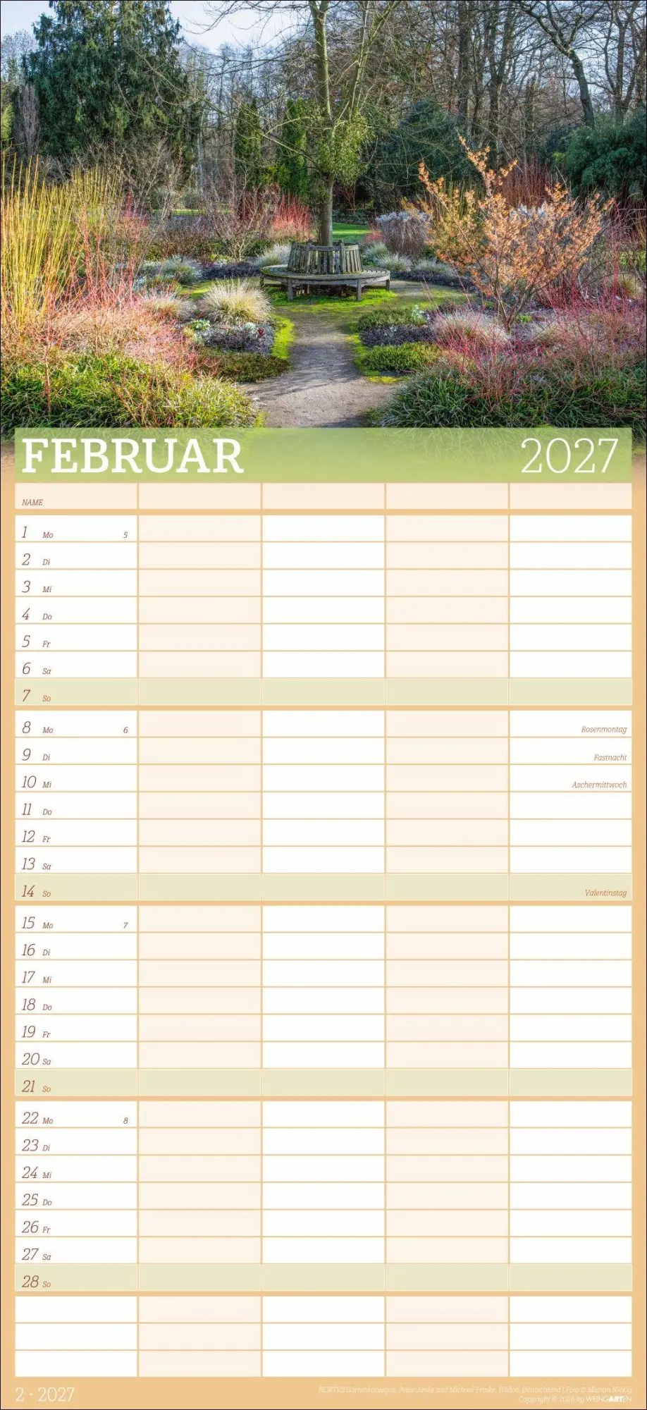 Bild: 9783839903766 | Garten Familienplaner 2027 | Marion Nickig | Kalender | Spiralbindung