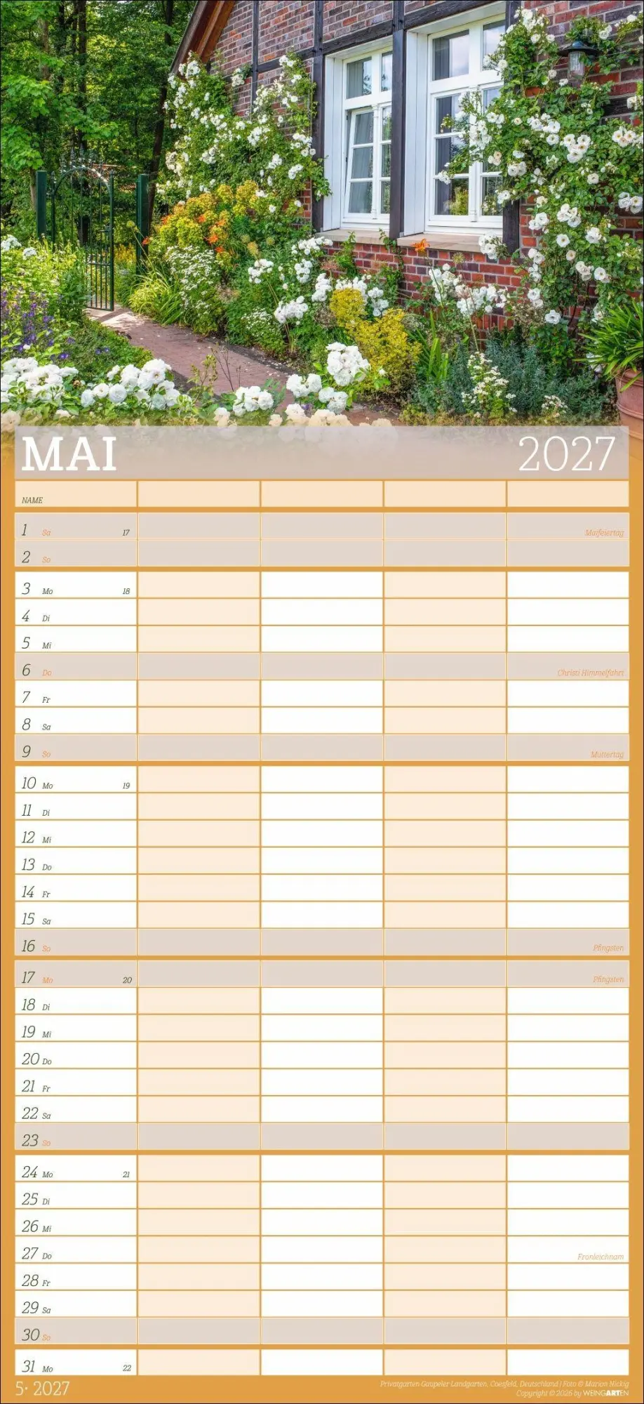 Bild: 9783839903766 | Garten Familienplaner 2027 | Marion Nickig | Kalender | Spiralbindung