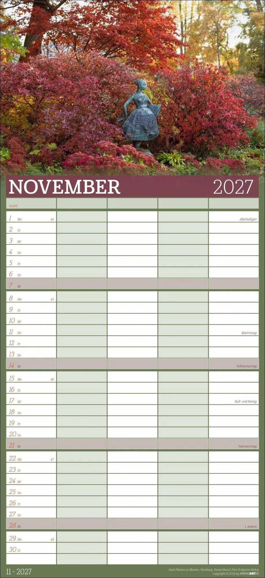 Bild: 9783839903766 | Garten Familienplaner 2027 | Marion Nickig | Kalender | Spiralbindung