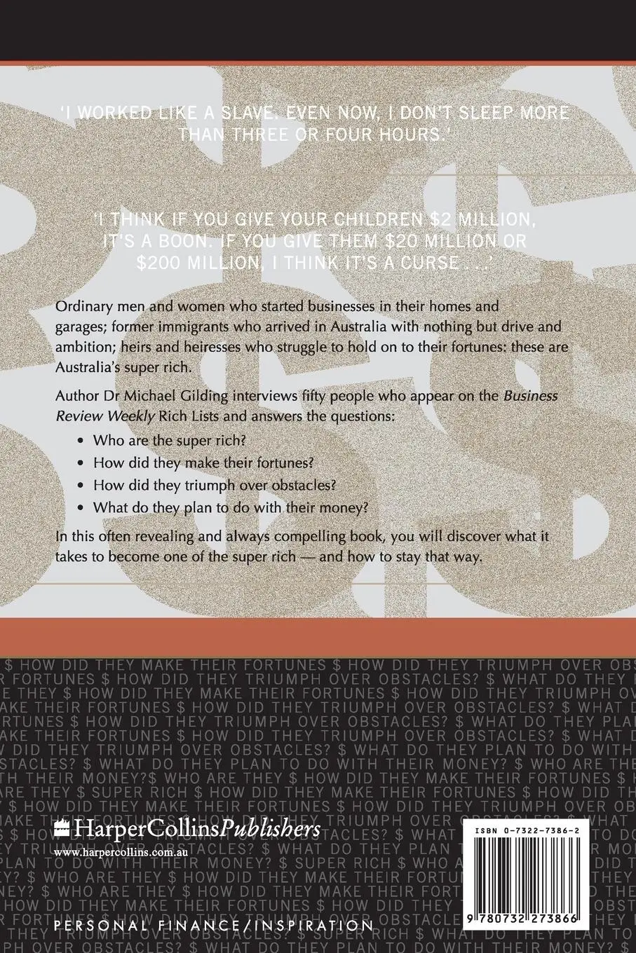 Rückseite: 9780732273866 | SECRETS OF THE SUPER RICH | Michael Gilding | Taschenbuch | Englisch
