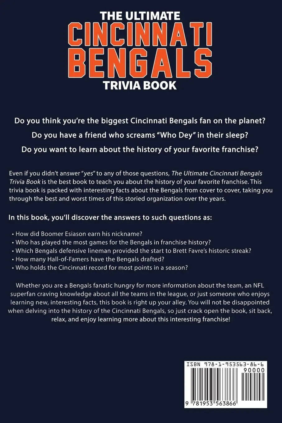 Rückseite: 9781953563866 | The Ultimate Cincinnati Bengals Trivia Book | Ray Walker | Taschenbuch