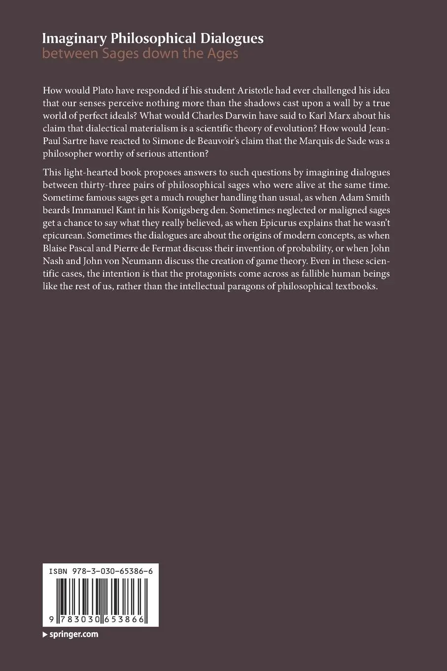 Rückseite: 9783030653866 | Imaginary Philosophical Dialogues | between Sages down the Ages | Buch