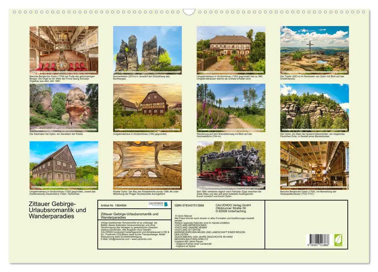 Bild: 9783457513866 | Zittauer Gebirge-Urlaubsromantik und Wanderparadies (Wandkalender...