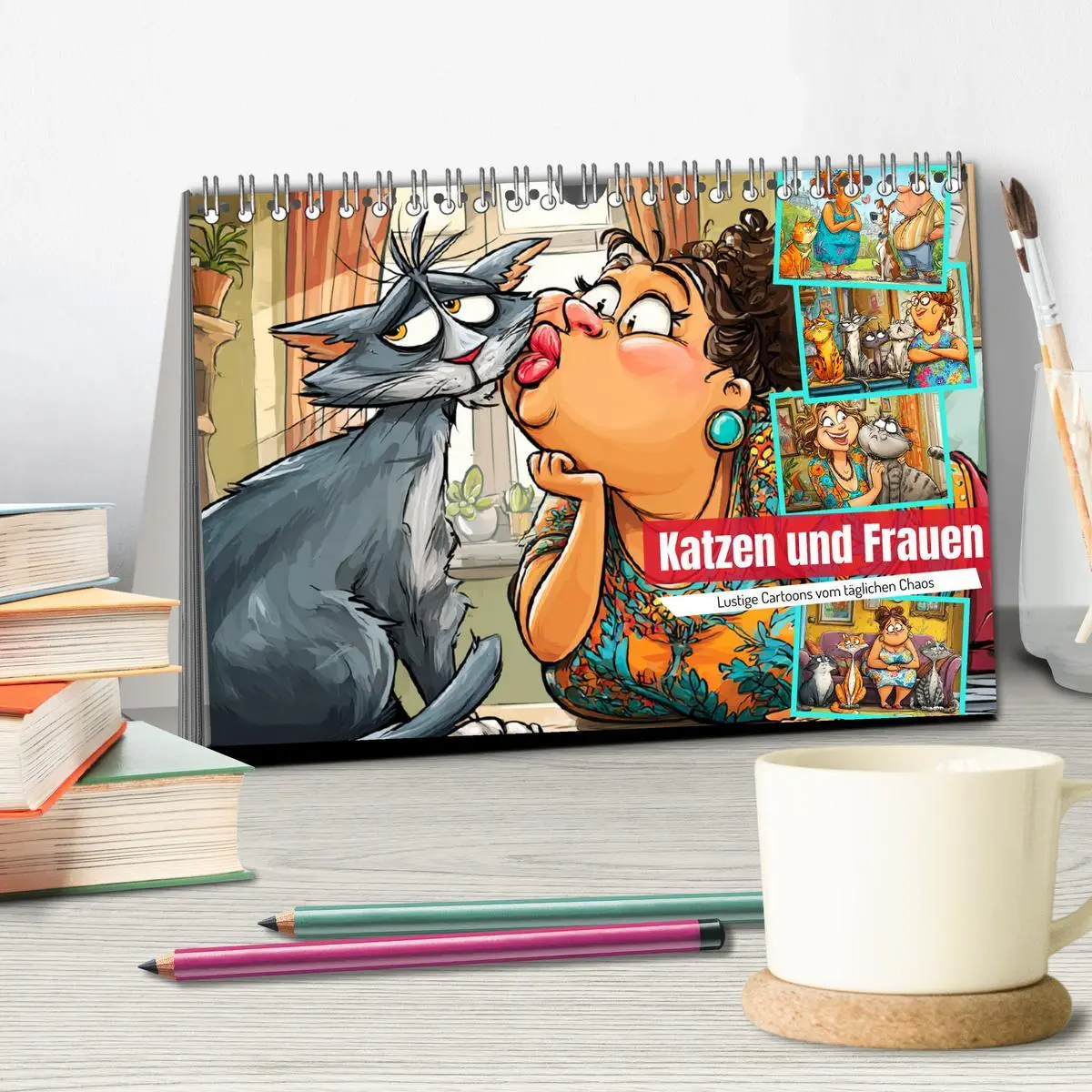 Bild: 9783516603866 | Katzen und Frauen. Lustige Cartoons vom täglichen Chaos...
