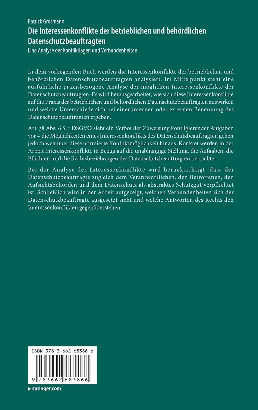 Rückseite: 9783662683866 | Die Interessenkonflikte der betrieblichen und behördlichen...