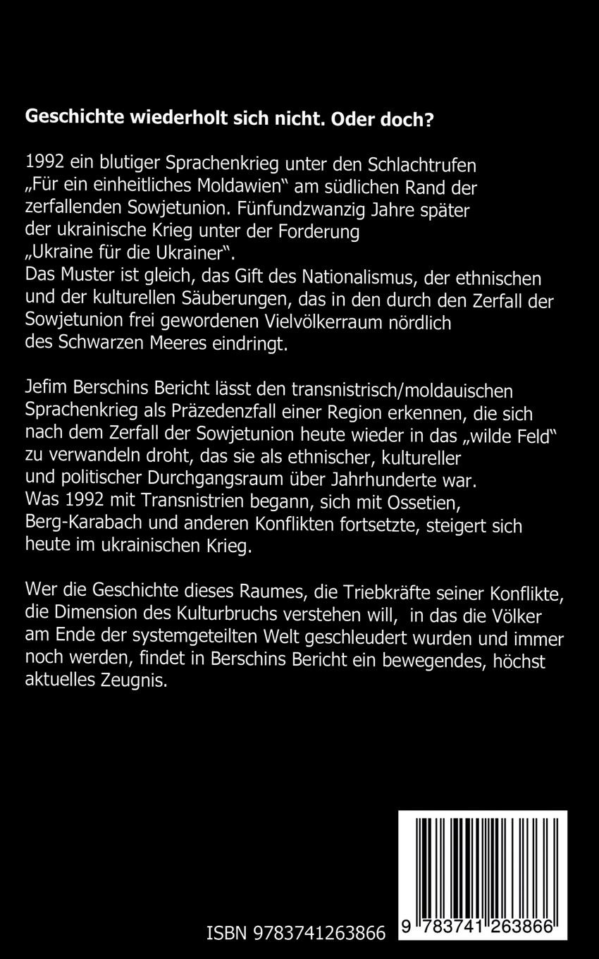 Rückseite: 9783741263866 | Wildes Feld | Jefim Berschin | Taschenbuch | 280 S. | Deutsch | 2016