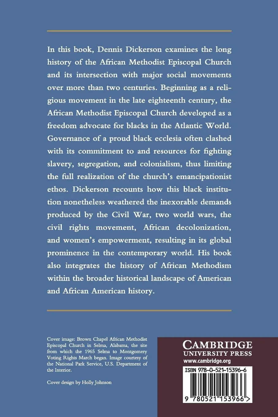 Rückseite: 9780521153966 | The African Methodist Episcopal Church | Dennis C. Dickerson | Buch