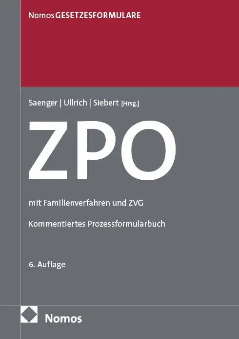 Cover: 9783756033966 | Zivilprozessordnung: ZPO | mit Familienverfahren und ZVG | Bundle