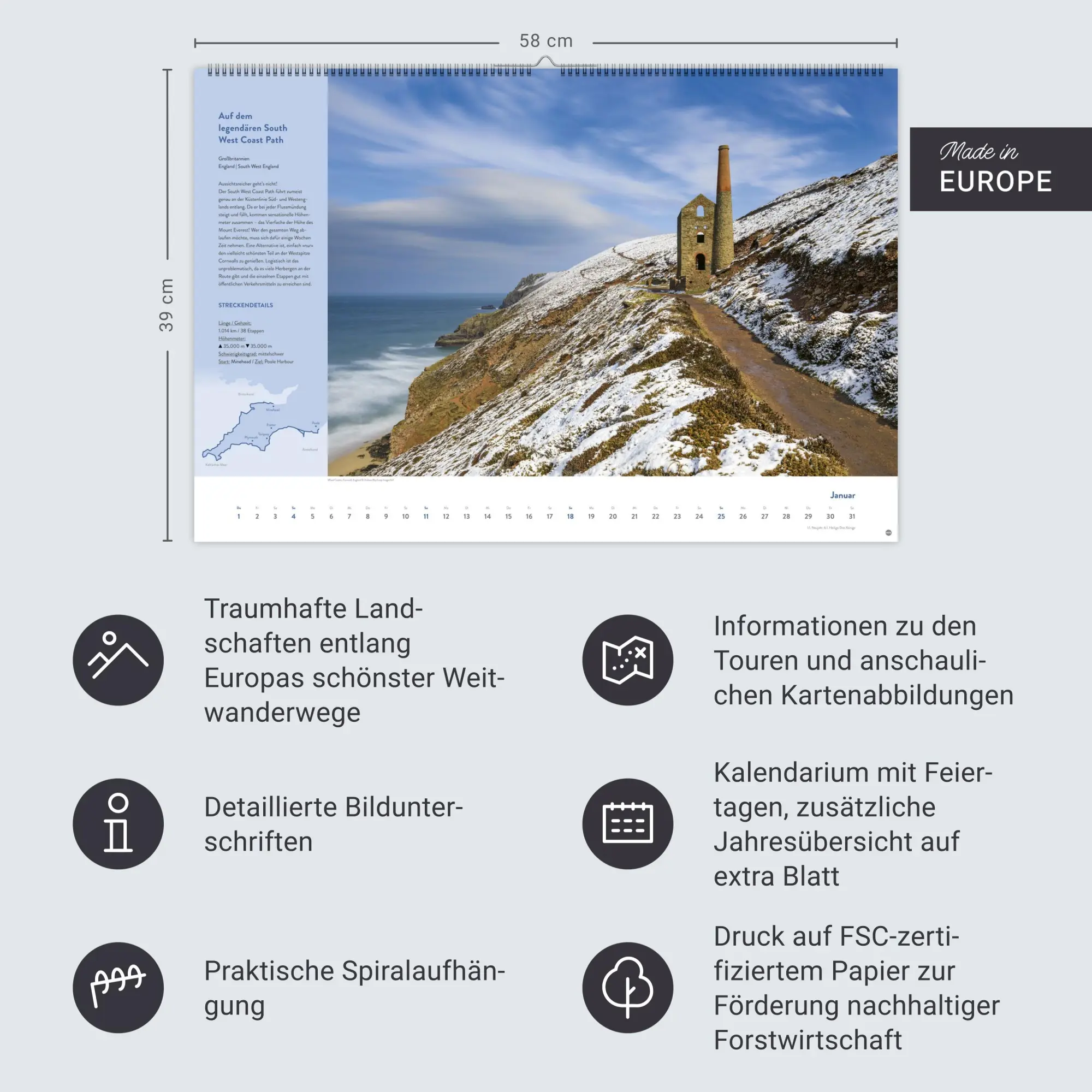 Bild: 9783756413966 | Weitwanderwege Edition 2026 | Kalender | 15 S. | Deutsch | 2026 | Heye