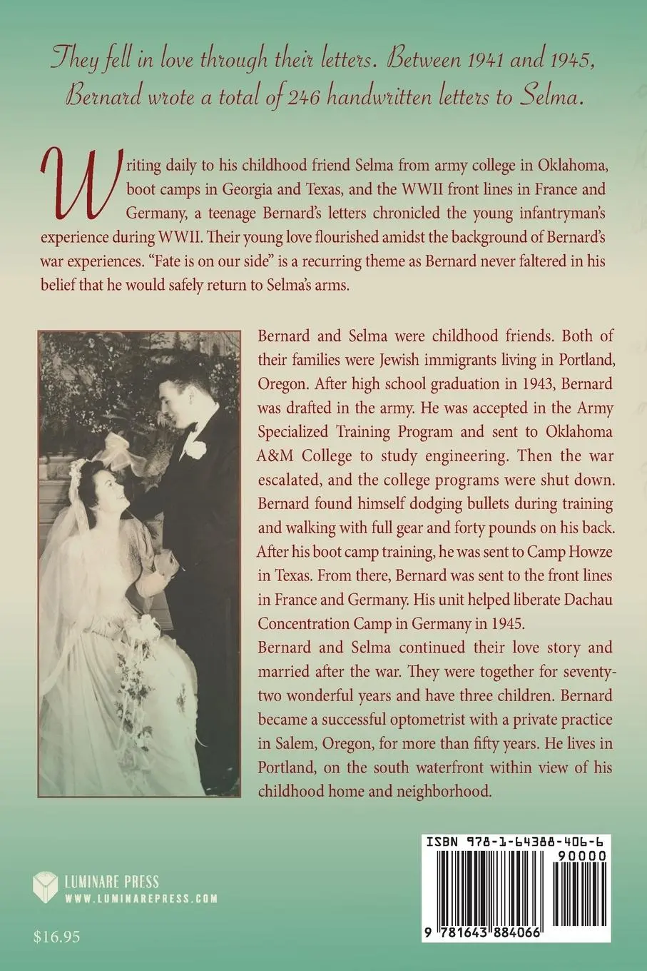 Rückseite: 9781643884066 | Dear Selma | A World War II Love Letter Romance | Bernard D. Brown