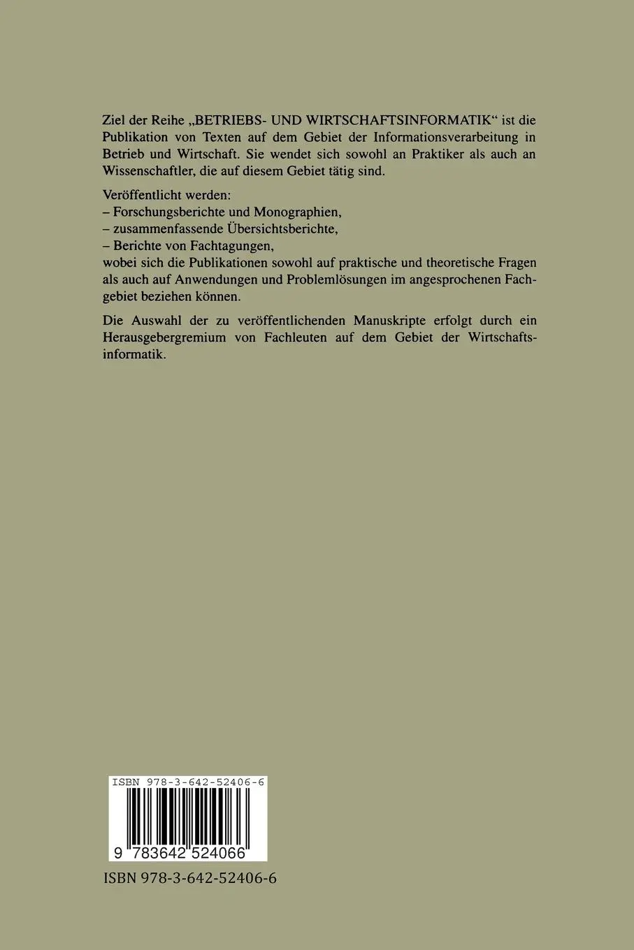 Rückseite: 9783642524066 | Das CC RIM-Referenzmodell für den Entwurf von betrieblichen,...