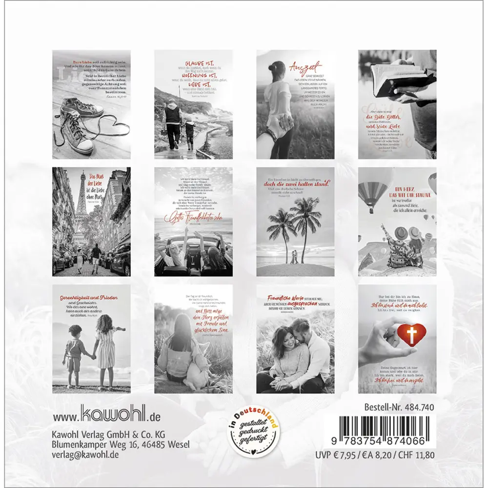 Bild: 9783754874066 | Mensch, ich mag dich 2026 | Schwarz-Weiss-Postkarten-Kalender | 13 S.