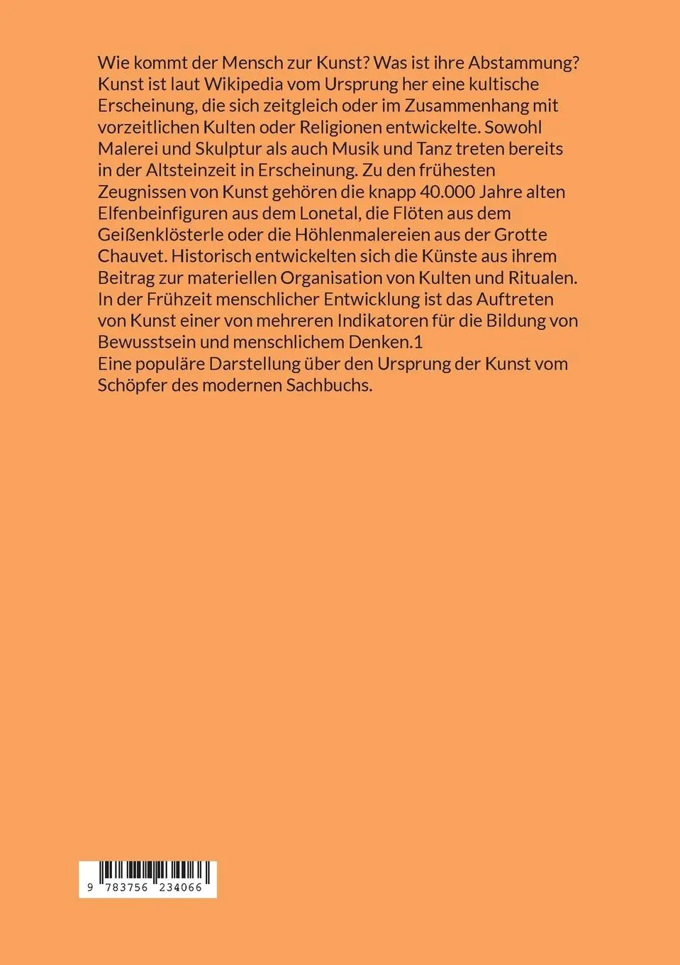 Rückseite: 9783756234066 | Der Ursprung der Kunst | Wilhelm Bölsche | Taschenbuch | Paperback