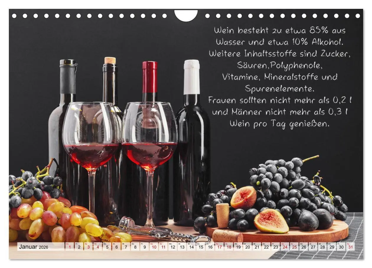 Bild: 9783457624166 | Wissenswertes über Wein (Wandkalender 2026 DIN A4 quer), CALVENDO...