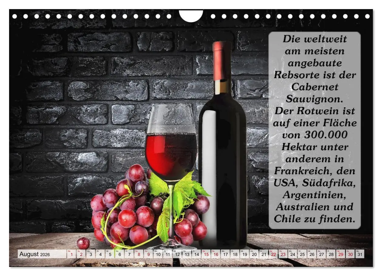 Bild: 9783457624166 | Wissenswertes über Wein (Wandkalender 2026 DIN A4 quer), CALVENDO...