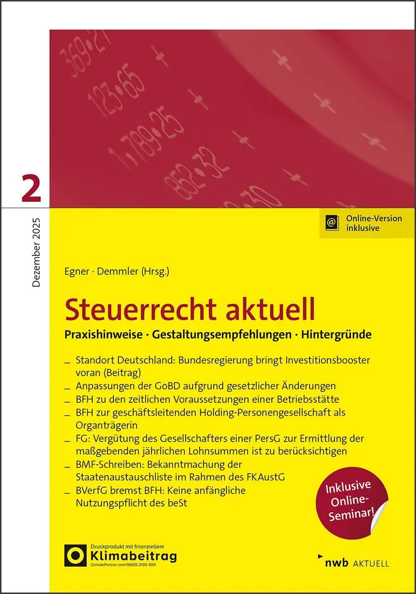 Cover: 9783482684166 | NWB Steuerrecht aktuell 2/2025 | Thomas Egner (u. a.) | Bundle | 2025
