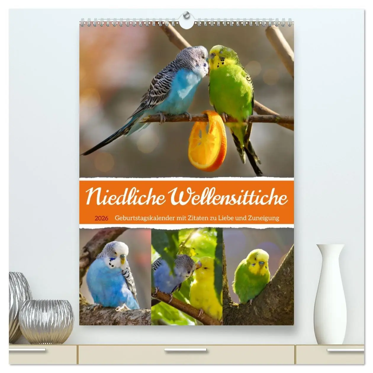 Cover: 9783516334166 | Niedliche Wellensittiche (hochwertiger Premium Wandkalender 2026...