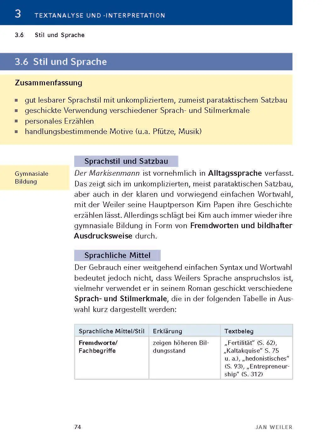 Bild: 9783129304266 | Der Markisenmann von Jan Weiler - Textanalyse und Interpretation