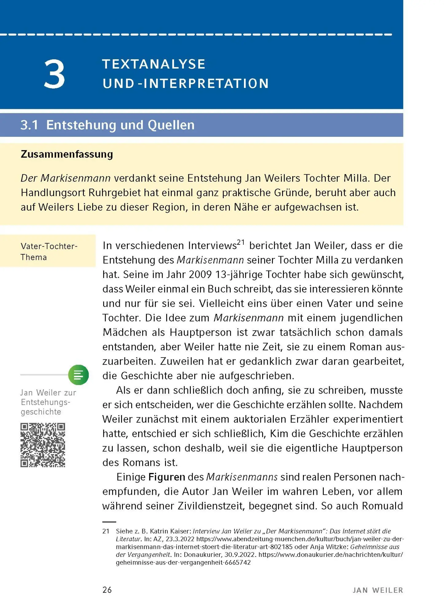 Bild: 9783129304266 | Der Markisenmann von Jan Weiler - Textanalyse und Interpretation