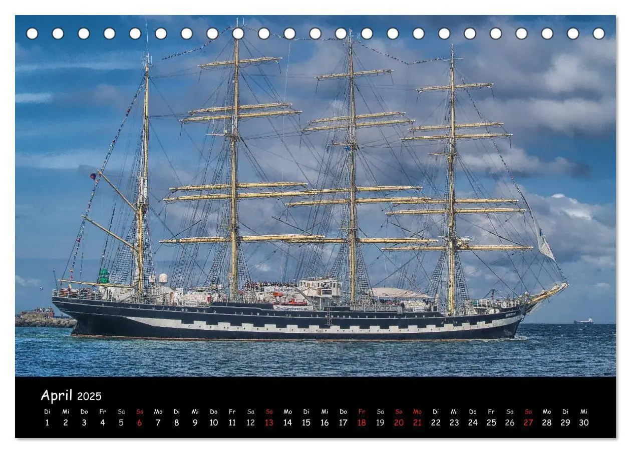 Bild: 9783435764266 | Windjammer vor Warnemünde (Tischkalender 2025 DIN A5 quer),...