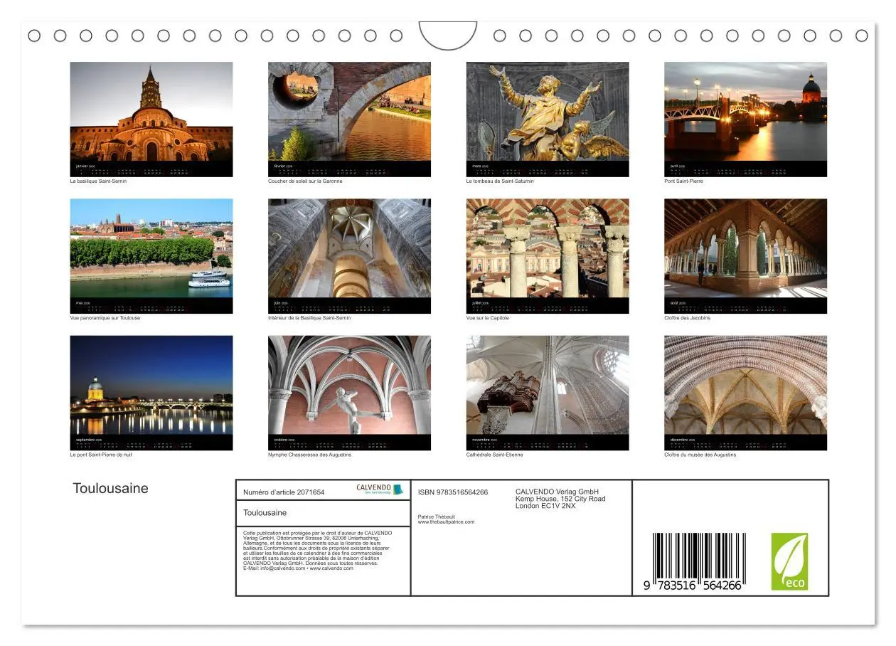 Bild: 9783516564266 | Toulousaine (Calendrier mural 2026 DIN A4 vertical), CALVENDO...