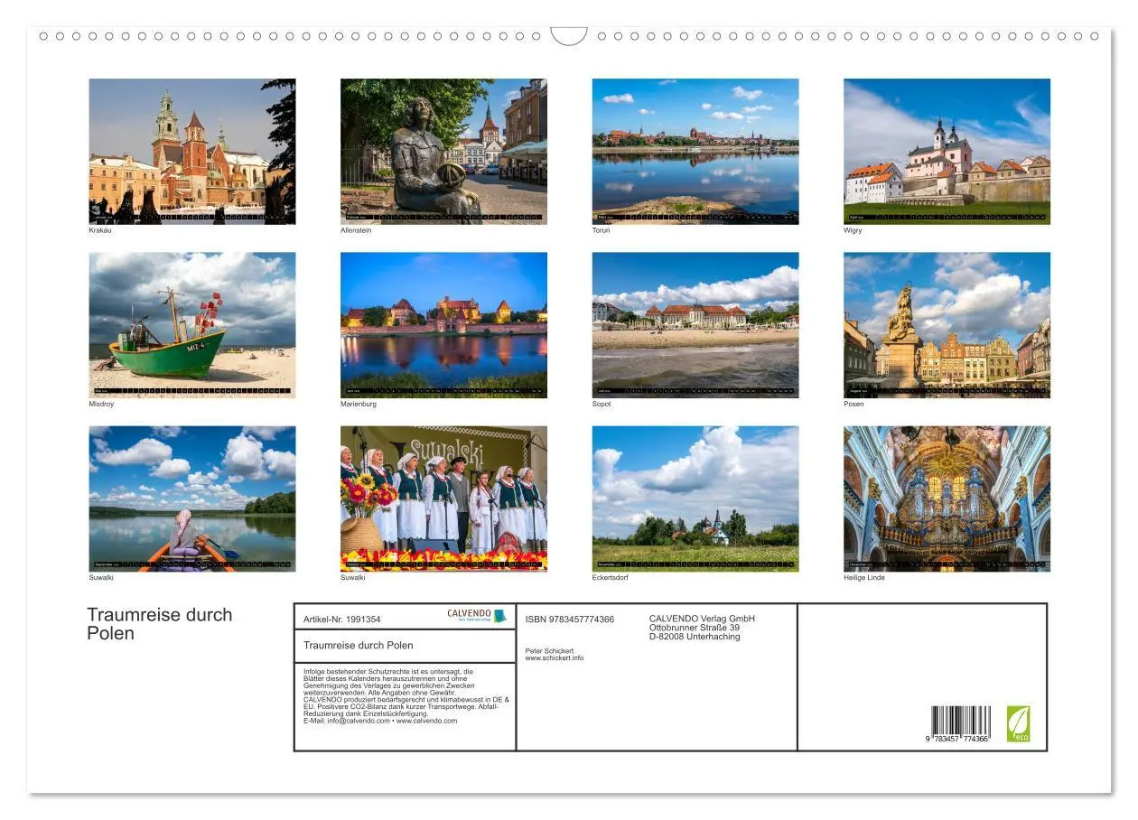 Bild: 9783457774366 | Traumreise durch Polen (Wandkalender 2026 DIN A2 quer), CALVENDO...