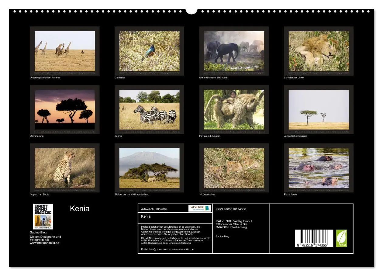 Bild: 9783516174366 | Kenia (hochwertiger Premium Wandkalender 2026 DIN A2 quer),...
