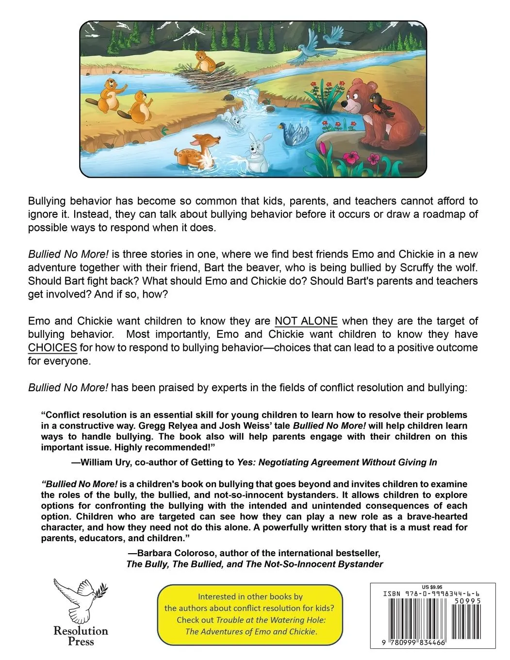 Rückseite: 9780999834466 | Bullied No More! | The Continuing Adventures of Emo and Chickie | Buch