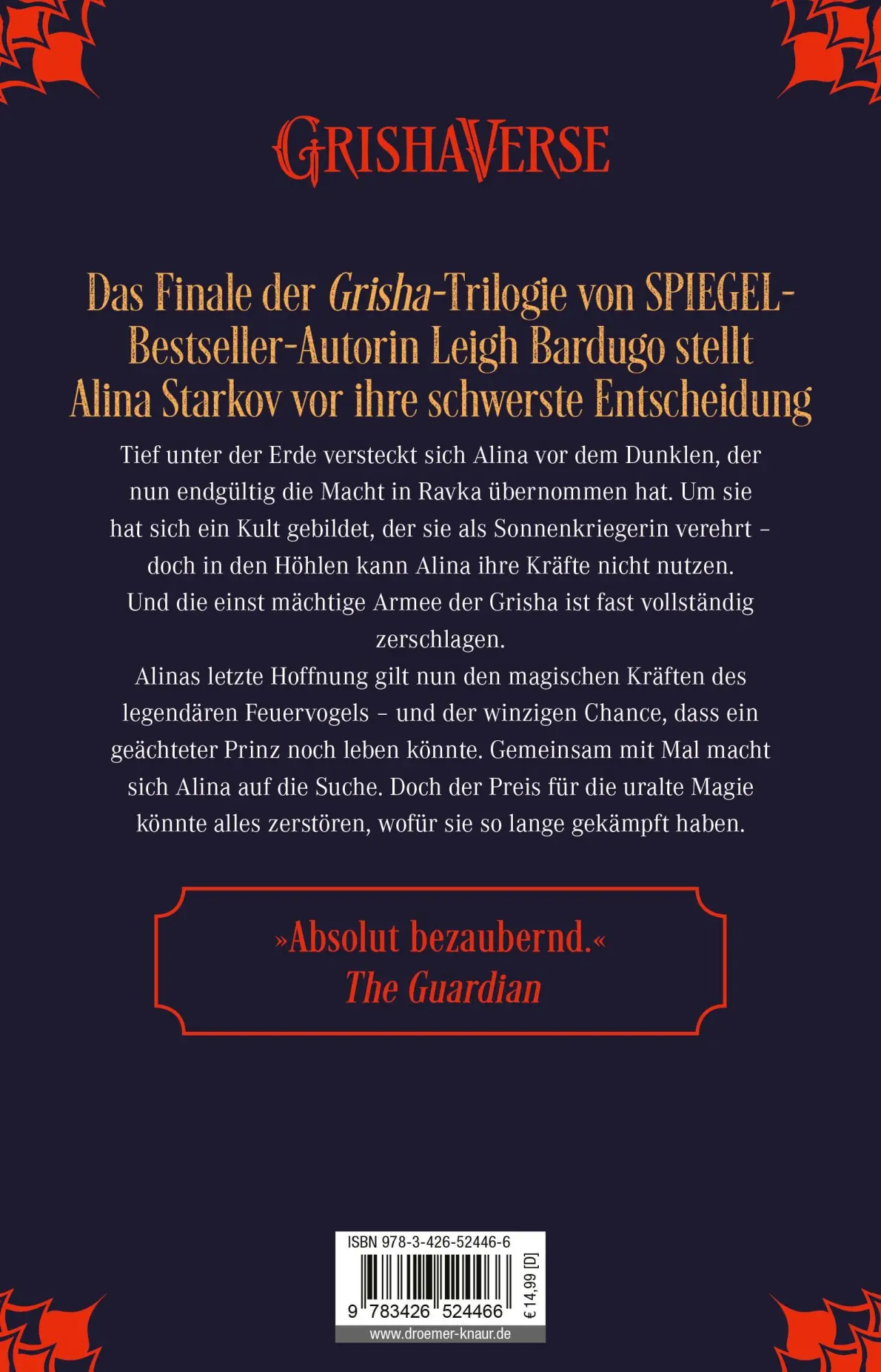 Rückseite: 9783426524466 | Lodernde Schwingen | Roman | Leigh Bardugo | Taschenbuch | 432 S.
