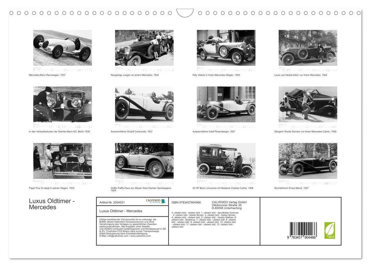 Bild: 9783457904466 | Luxus Oldtimer - Mercedes (Wandkalender 2026 DIN A3 quer), CALVENDO...