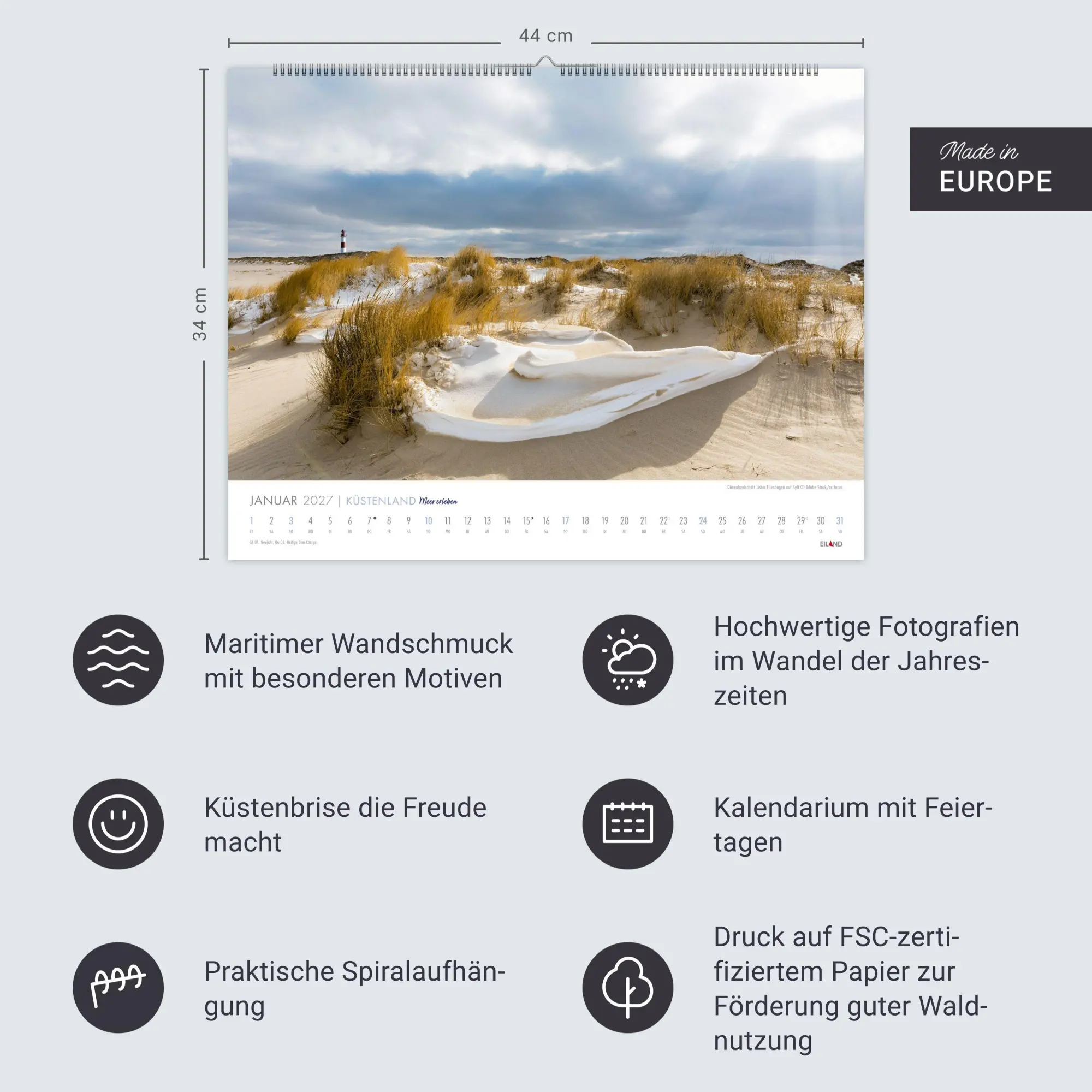 Bild: 9783964024466 | Küstenland Kalender 2027 - Meer erleben | Eiland | Kalender | 13 S.