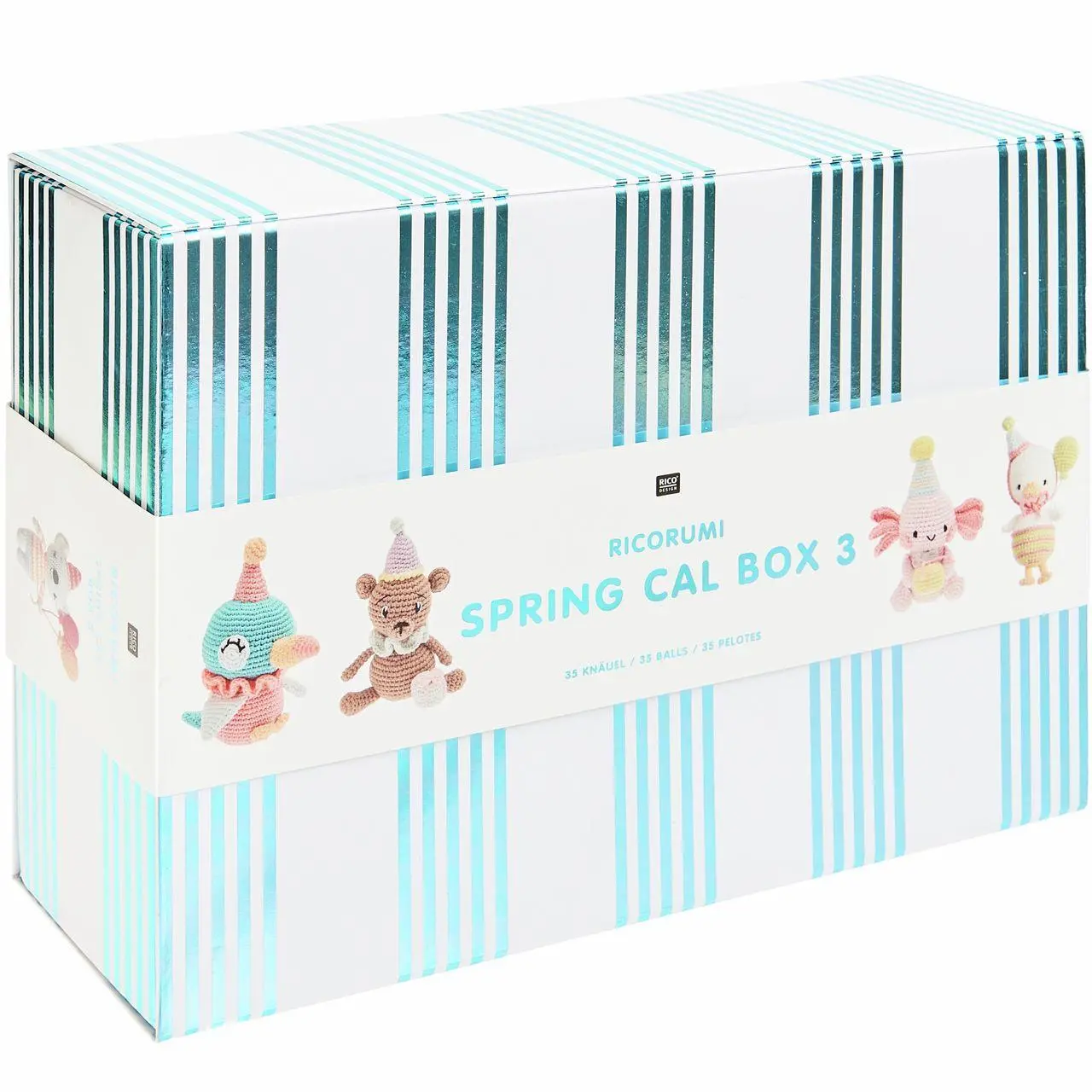 Ricorumi Spring CAL Kit III - Birthday Party, 27x Ricorumi, 3x Twinkly Twinkly, 2x Nilli Nilli, 2x Neon, 1x Lamé