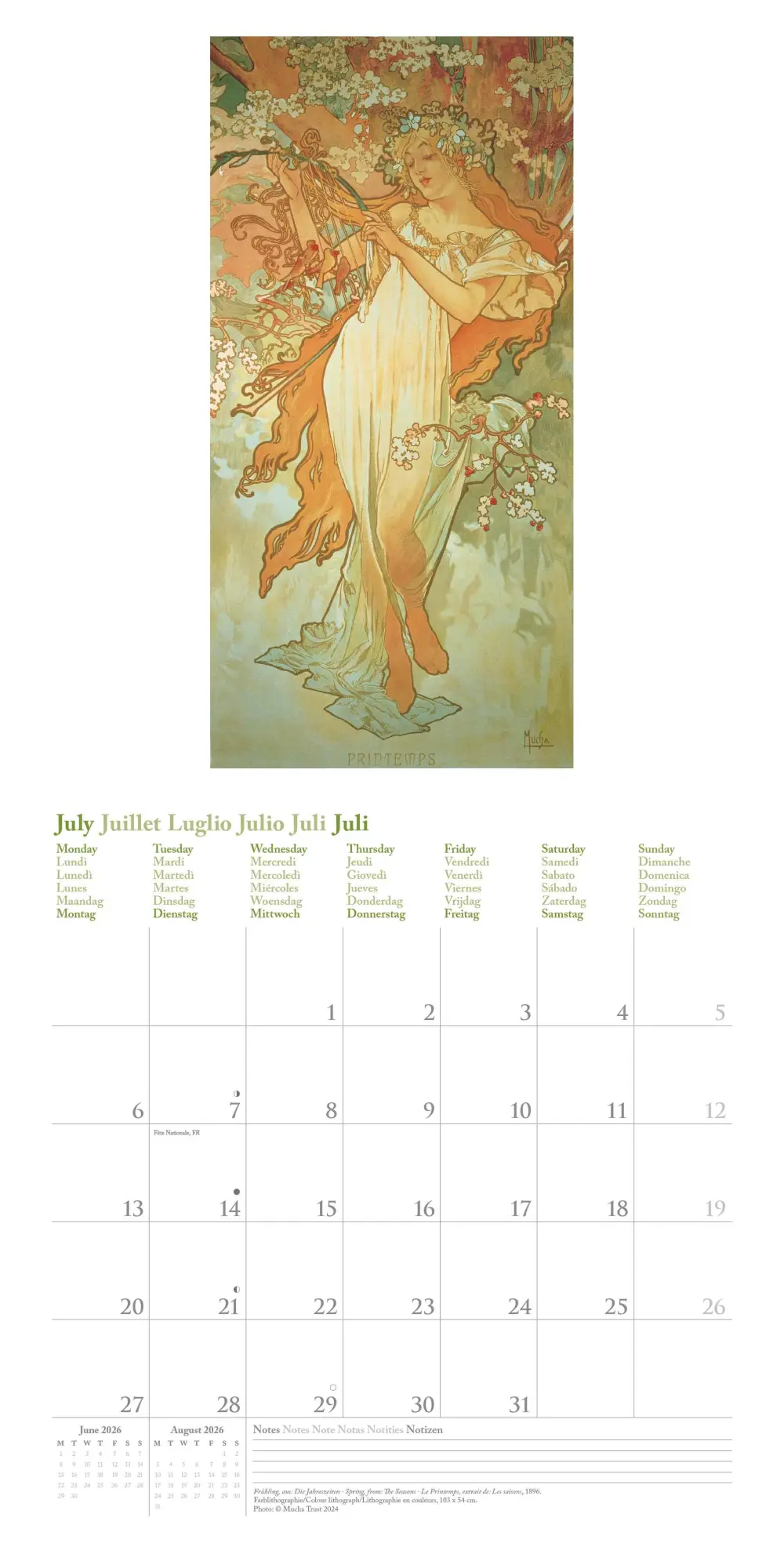 Bild: 4069095004566 | Mucha 2026 - Wand-Kalender - Broschüren-Kalender - 30x30 -30x60...