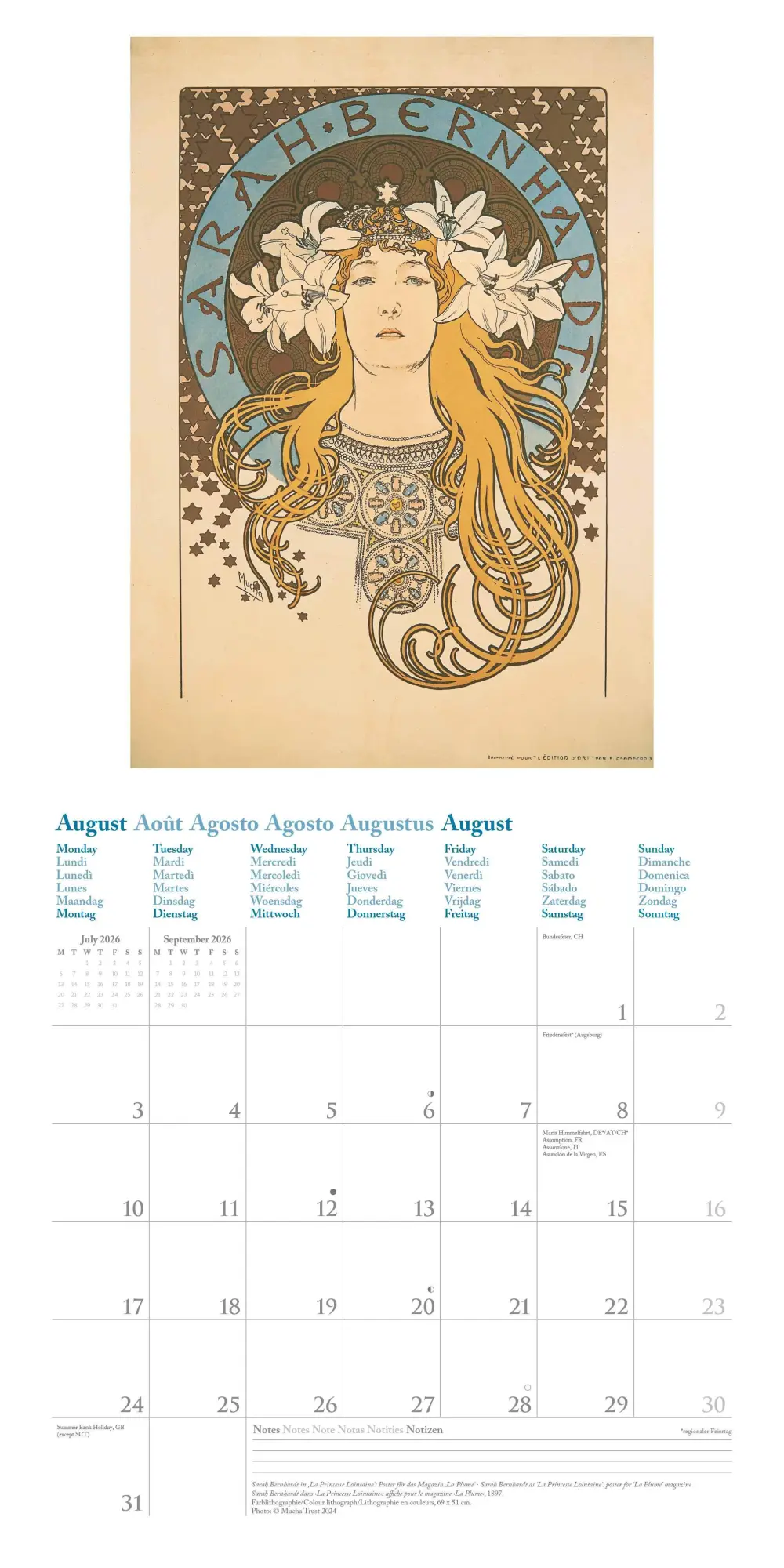 Bild: 4069095004566 | Mucha 2026 - Wand-Kalender - Broschüren-Kalender - 30x30 -30x60...