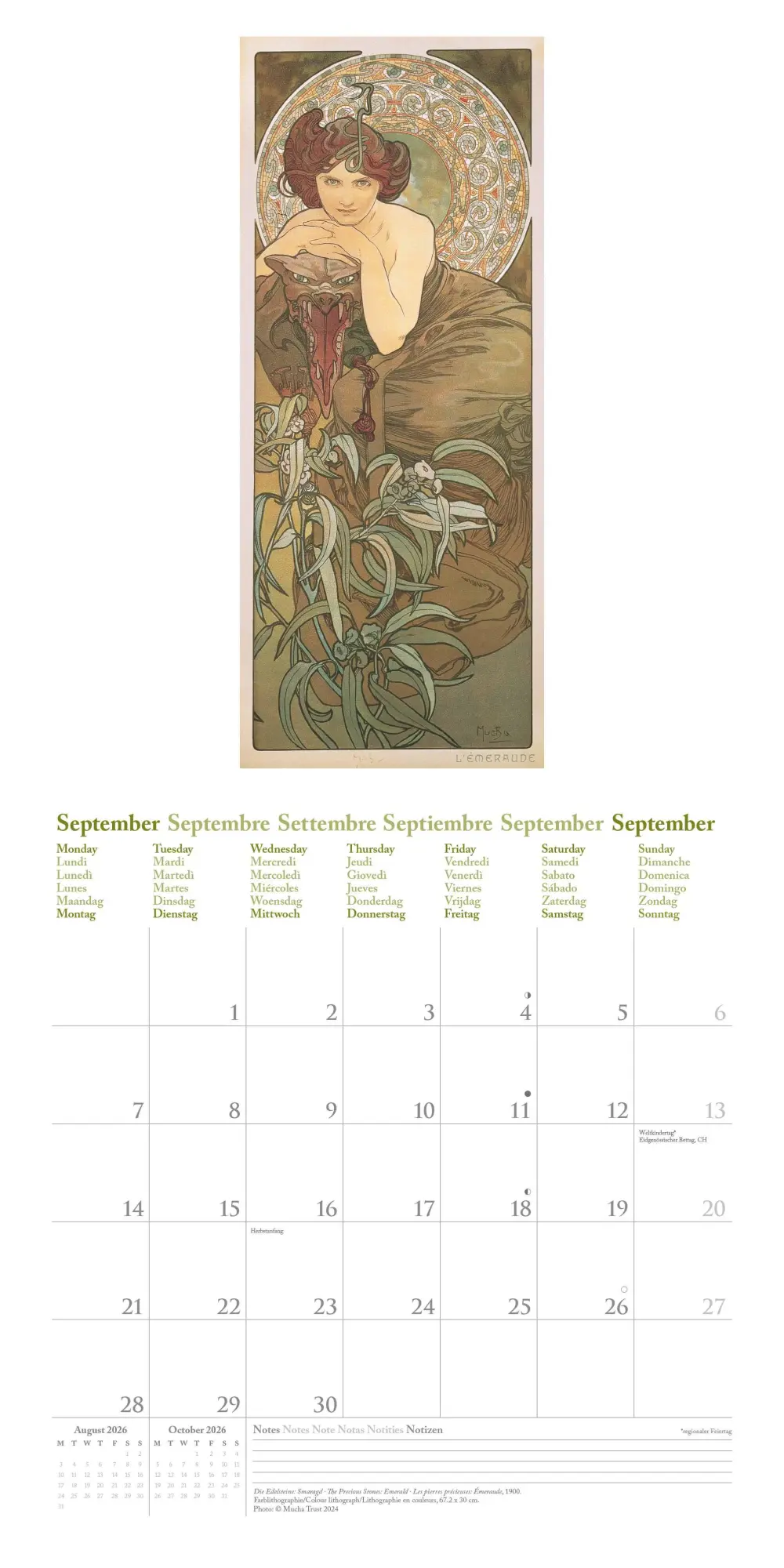 Bild: 4069095004566 | Mucha 2026 - Wand-Kalender - Broschüren-Kalender - 30x30 -30x60...