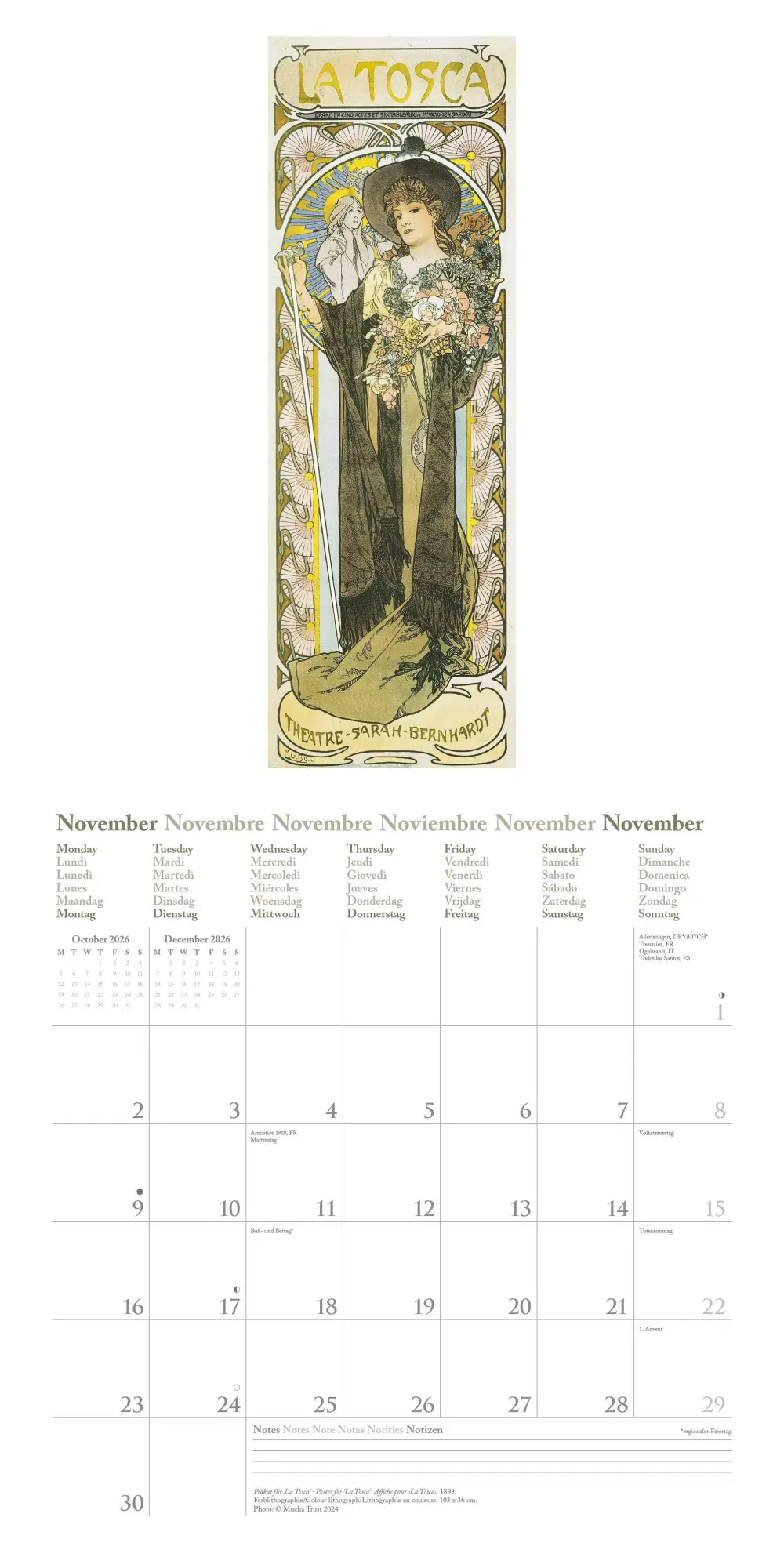 Bild: 4069095004566 | Mucha 2026 - Wand-Kalender - Broschüren-Kalender - 30x30 -30x60...