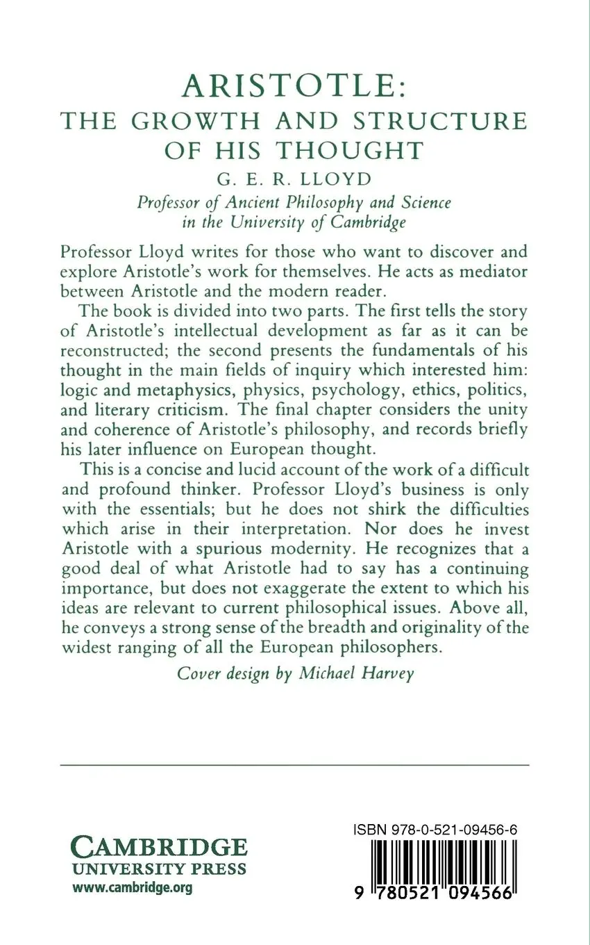 Rückseite: 9780521094566 | Aristotle | The Growth and Structure of His Thought | Lloyd (u. a.)